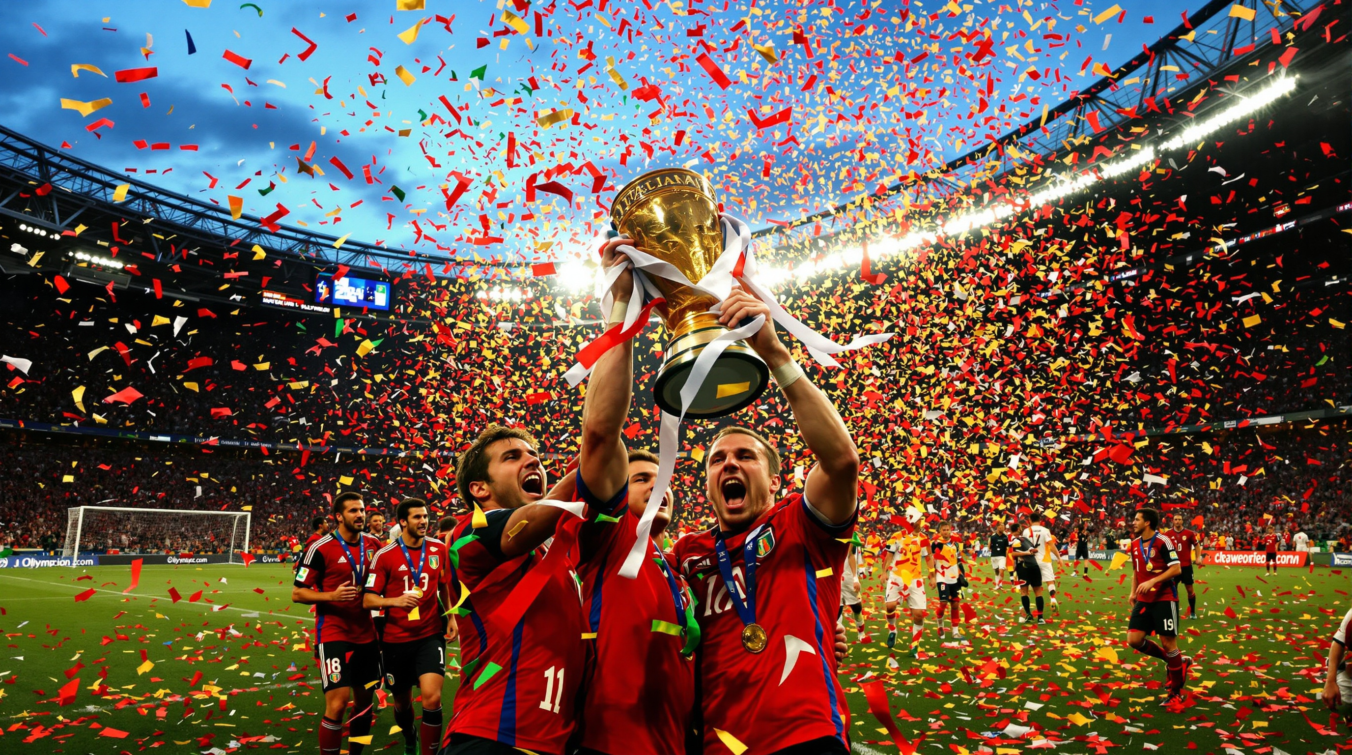 Italy celebrating victory