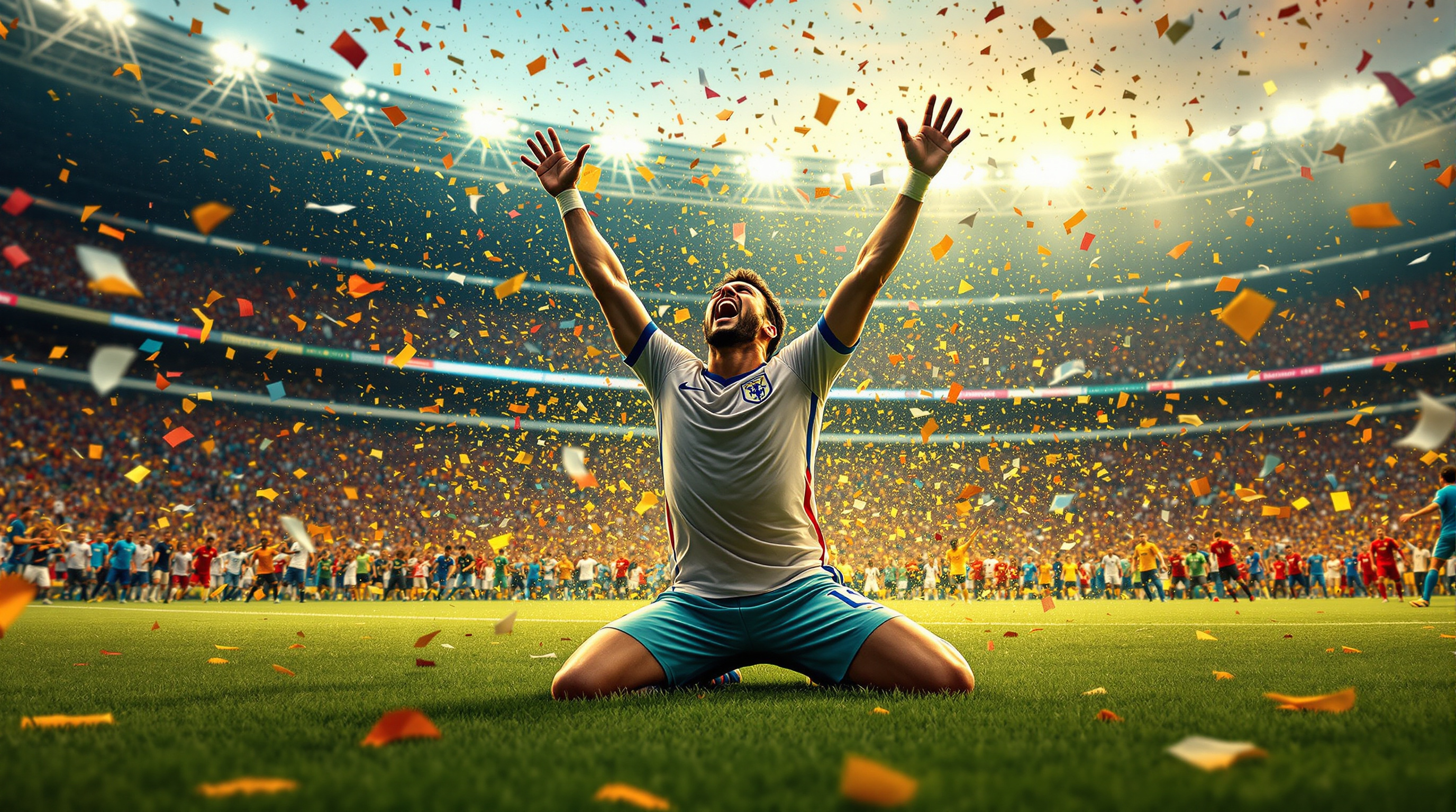 Dramatic celebration moment